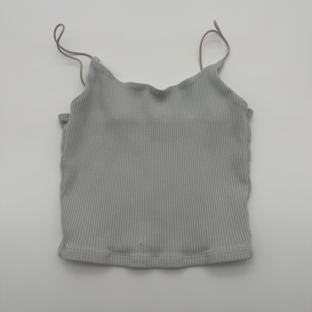 Garage Ribbed Camisole Tank Top Light Blue Grey Size Small S